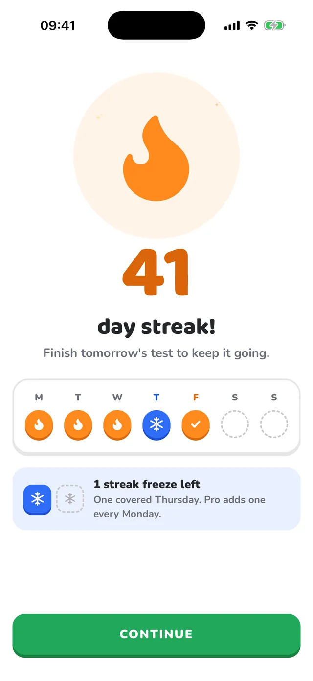 A 41-day streak with this week's days